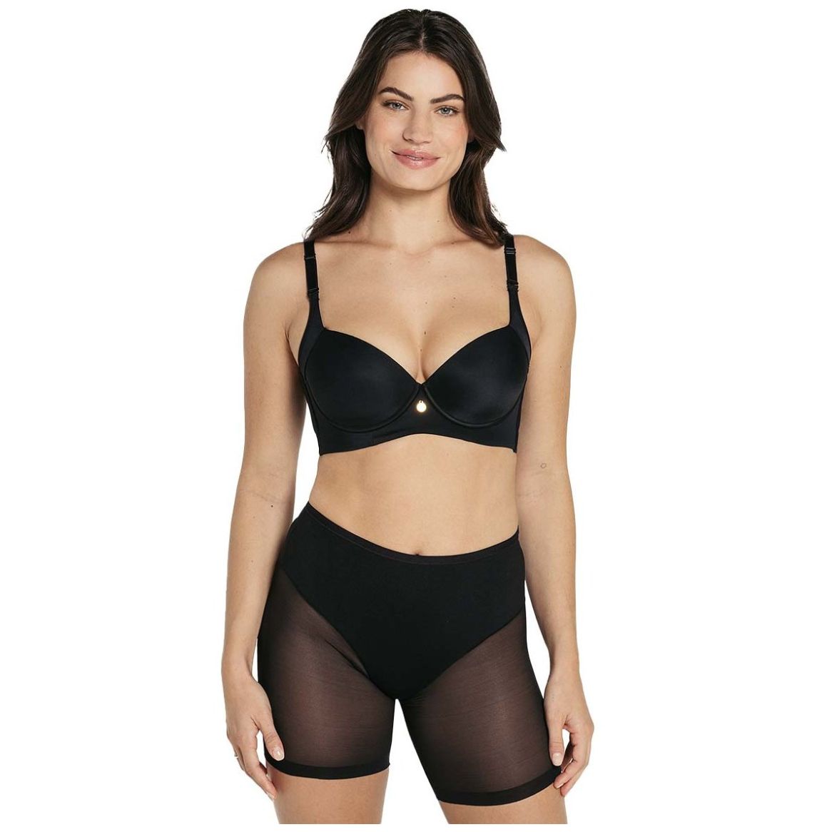 Intuicia BEAUTY - Pantis con faja de compresión 40 Den, negro