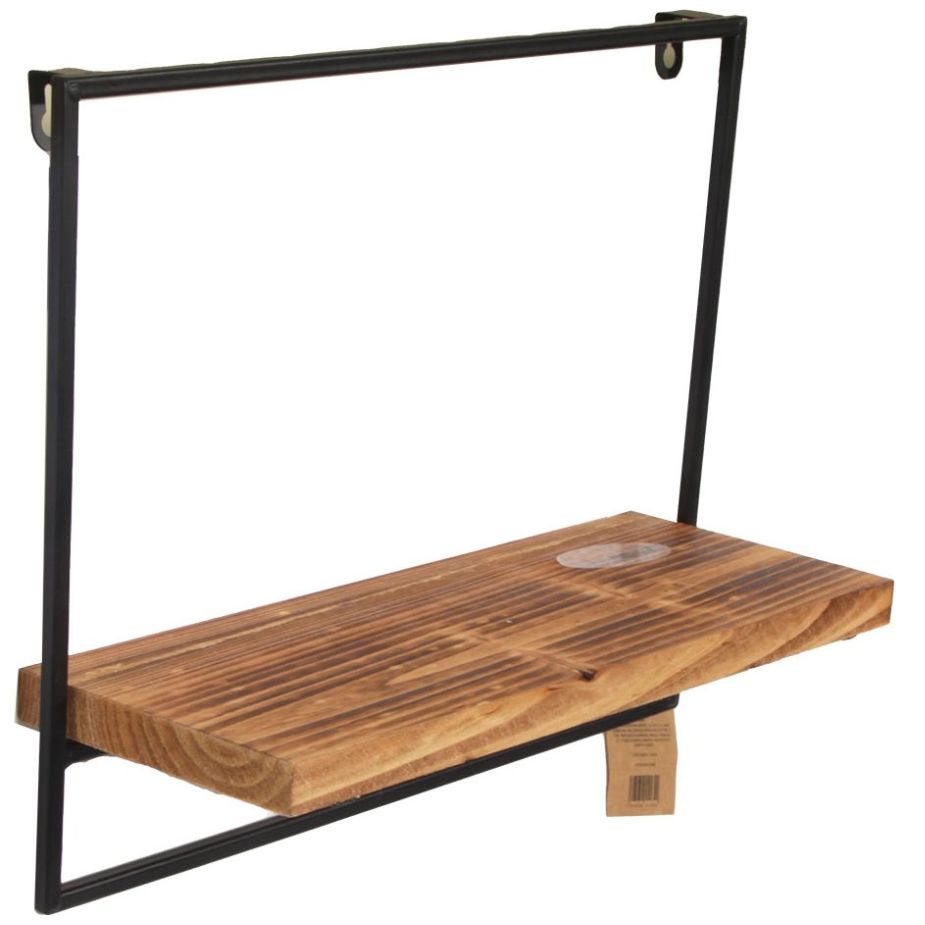 Home Nature Estante de Madera con Repisa Y Marco de Metal 38.2*14*30.7 Cm