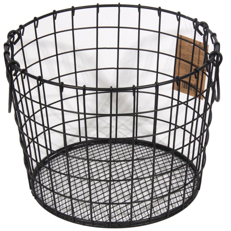 Home Nature Canasta Redonda de Metal 26.5*26.5*20.5 Cm