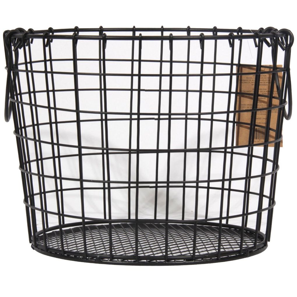 Home Nature Canasta Redonda de Metal 26.5*26.5*20.5 Cm