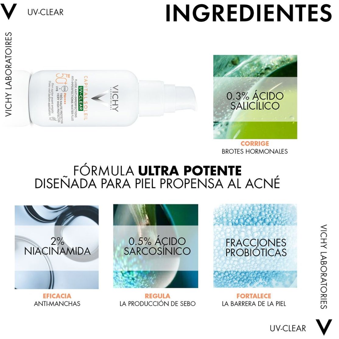 Vichy Protector Solar Anti-Imperfecciones Uv-Clear Fps 50+