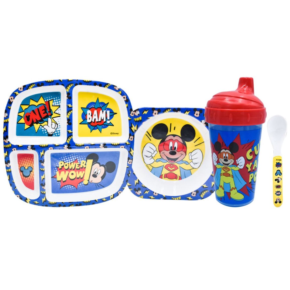 Vajilla 4 Piezas Mickey Baby Plato Divisiones Taz Fun Kids