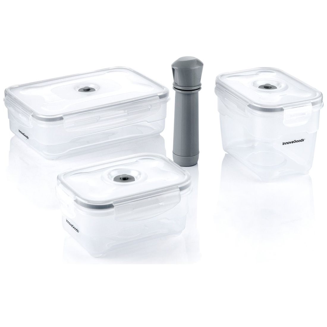 Set 3 Recipientes Y Bomba para Envasado al Vacío Innovagoods