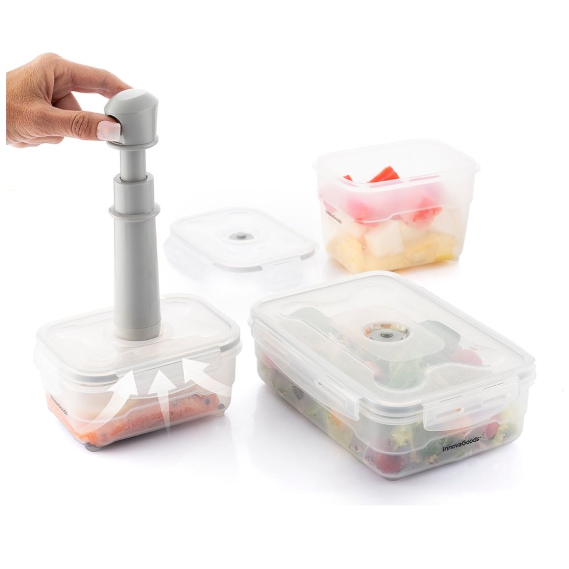 Set 3 Recipientes Y Bomba para Envasado al Vacío Innovagoods