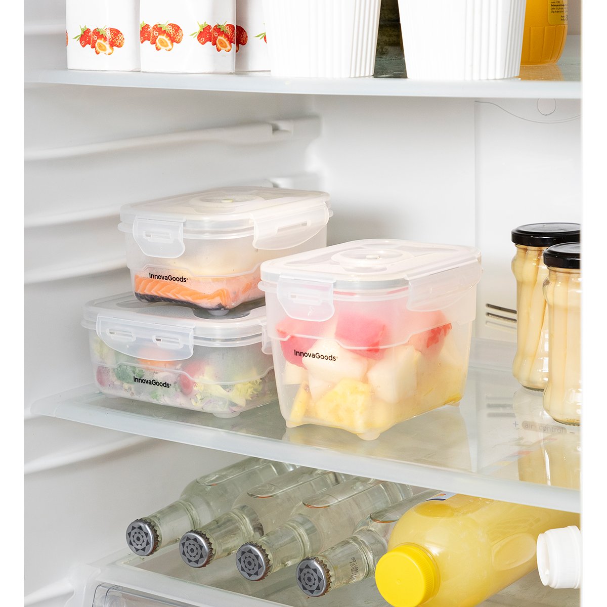 Set 3 Recipientes Y Bomba para Envasado al Vacío Innovagoods