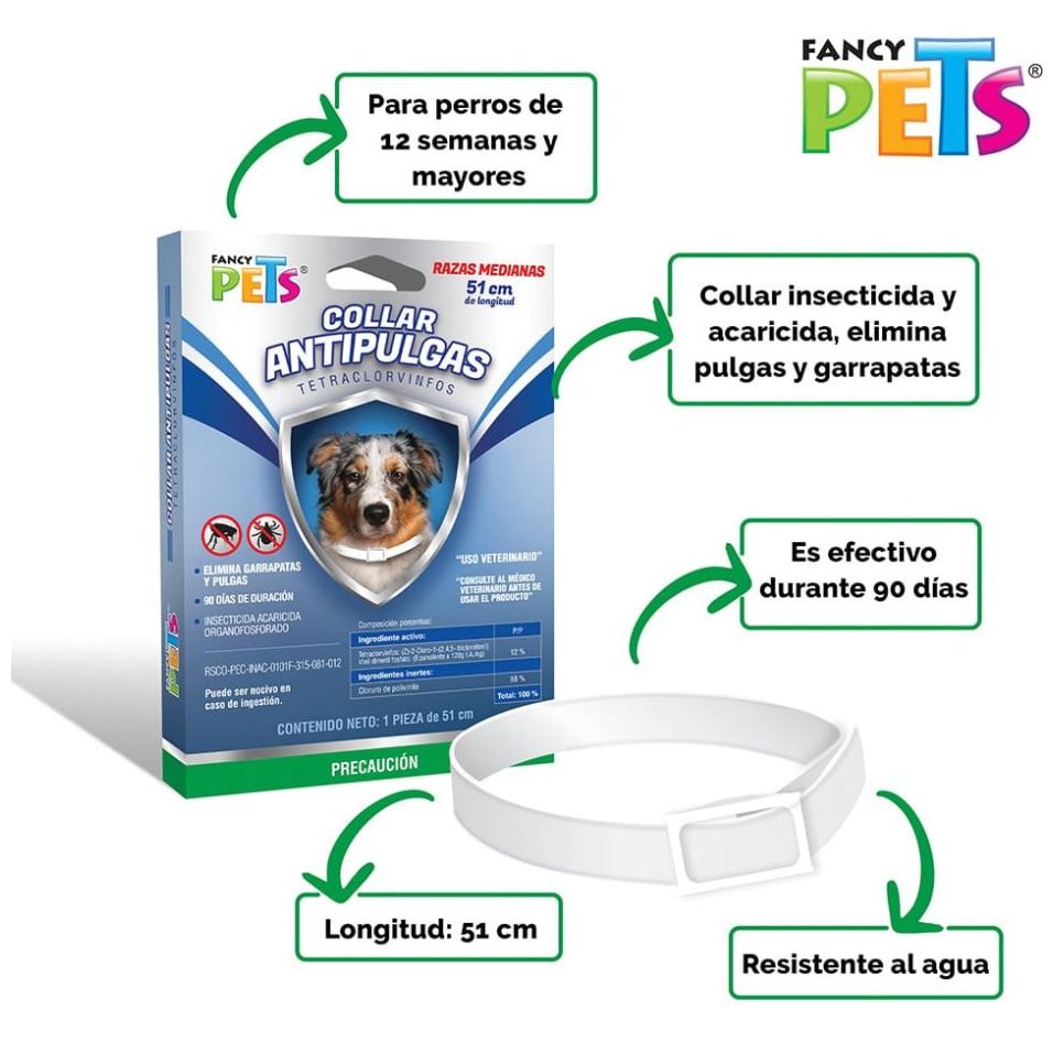 Collar Antipulgas para Perro Mediano Fancy Pets