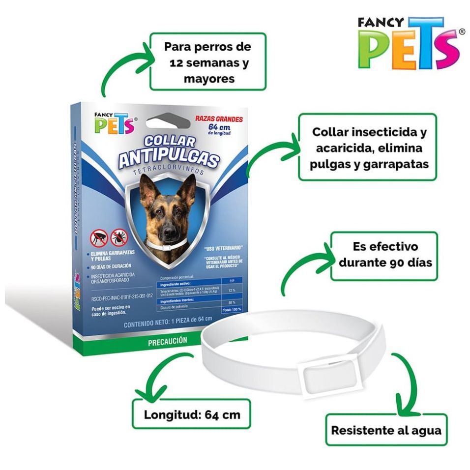 Collar Antipulgas para Perro Grande Fancy Pets
