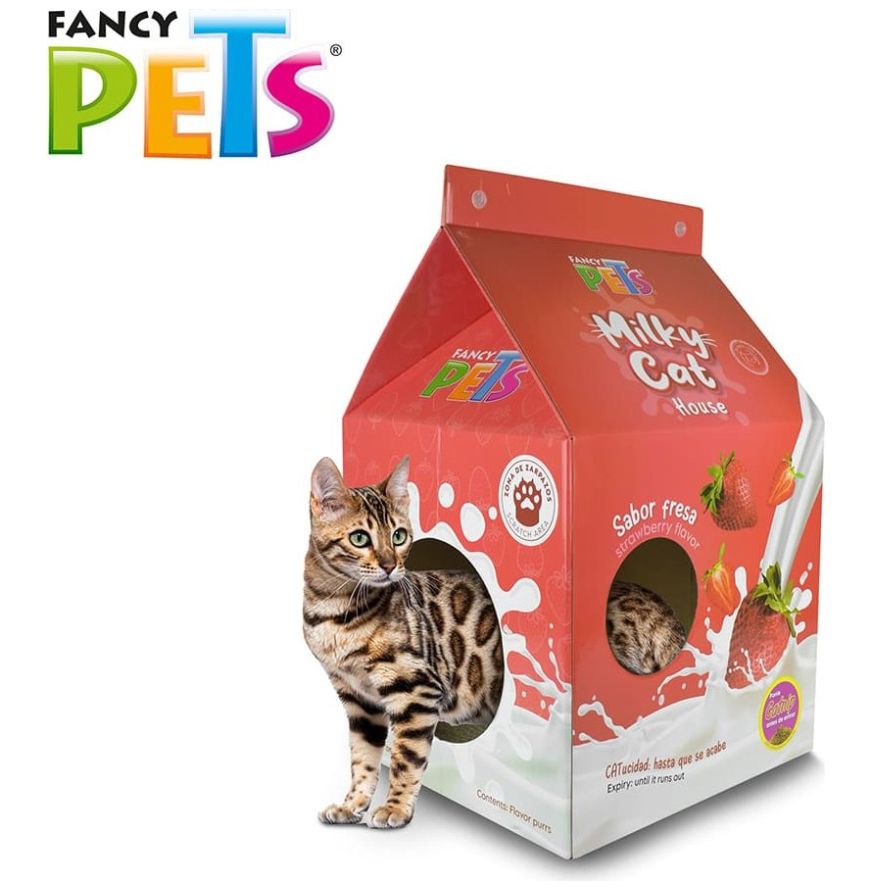Casa de Cartón Fancy Pets Fresa Rascador para Gato