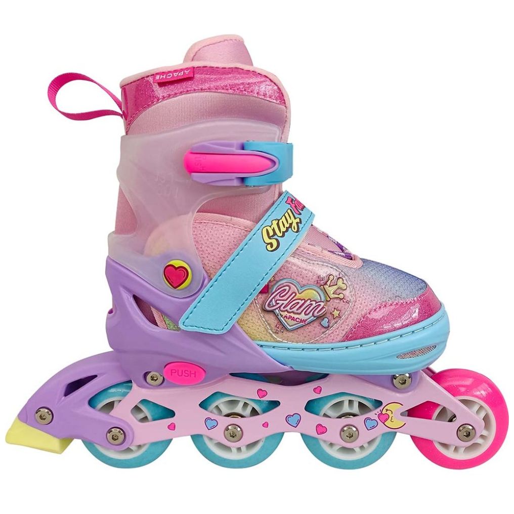 RUSH GIRL Patines niña 2 En 1, 3 Ruedas Rush Girl-Rosado T 30 A 33