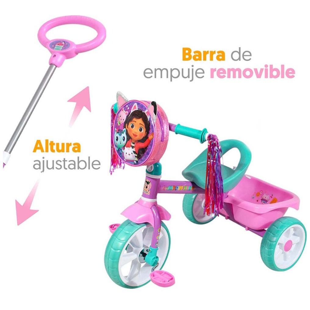 Triciclo Gabby's Dollhouse Deluxe Pushbar Apache