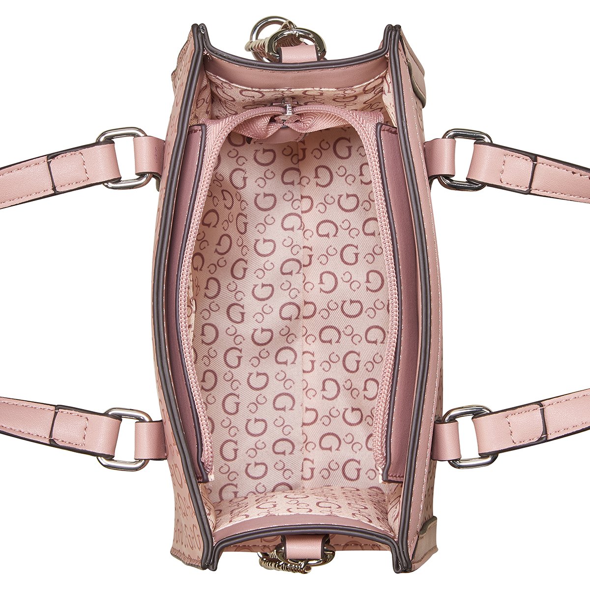 Bolsa Top Zip Rosa Medio Guess Factory