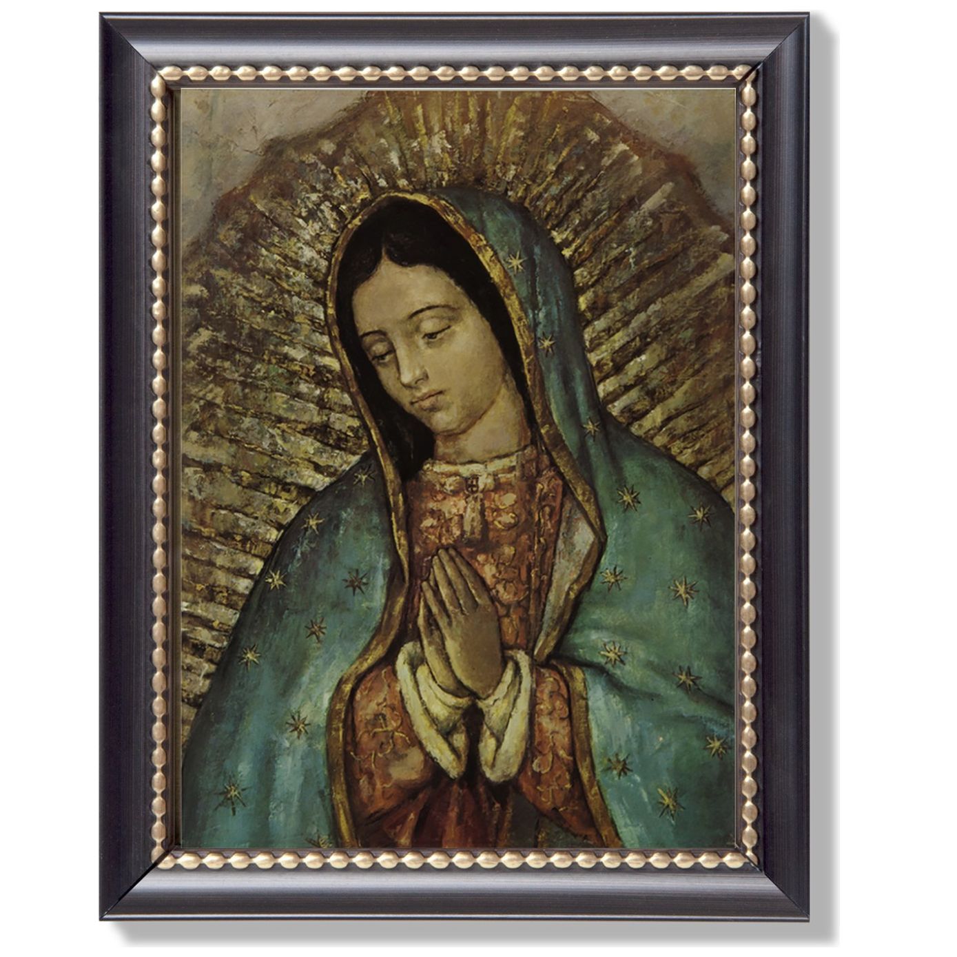Cuadro Rectangular Café de Busto Virgen de Guadalupe con Toques Dorados Estampa Italiana