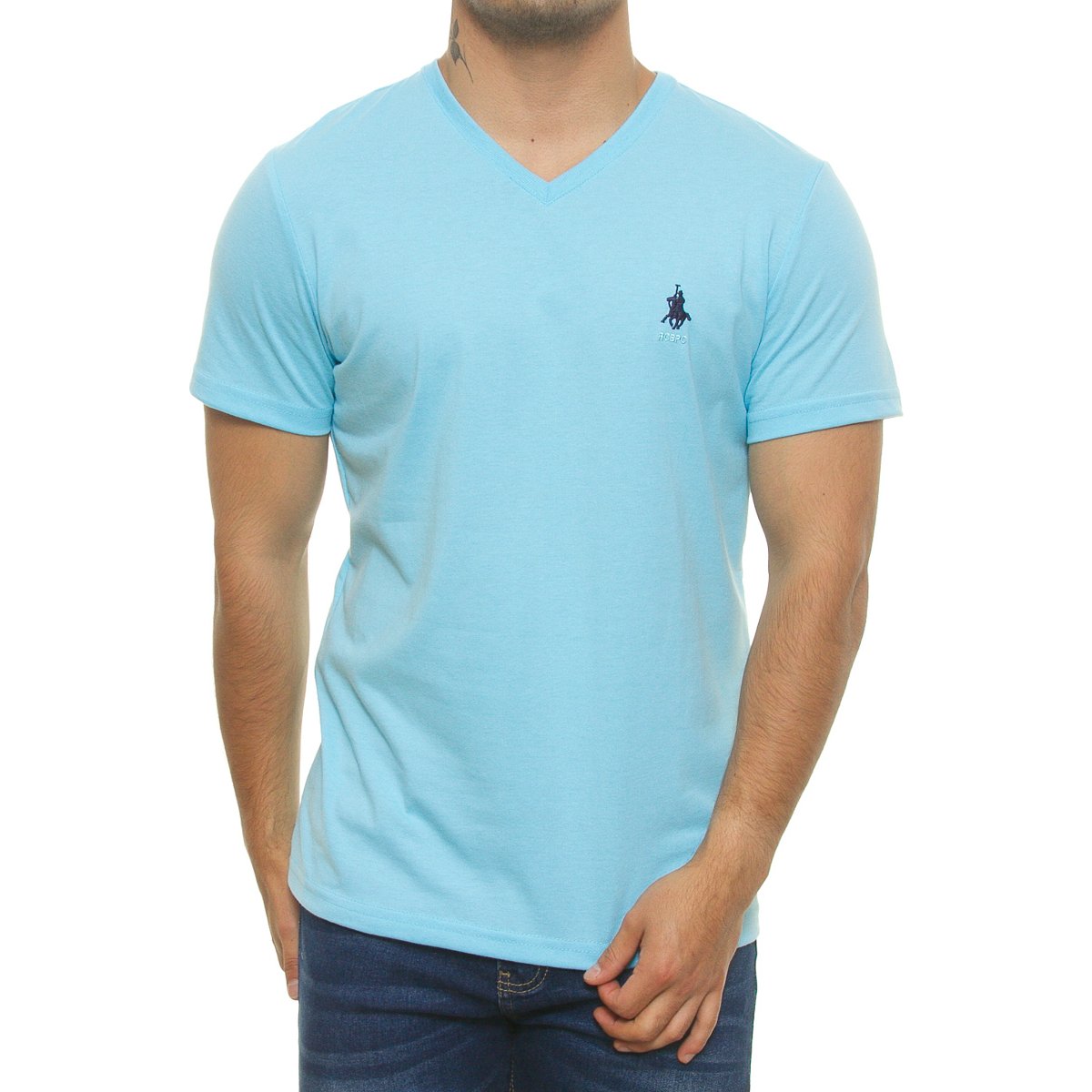 Playera Cuello V Manga Corta para Hombre Polo Club