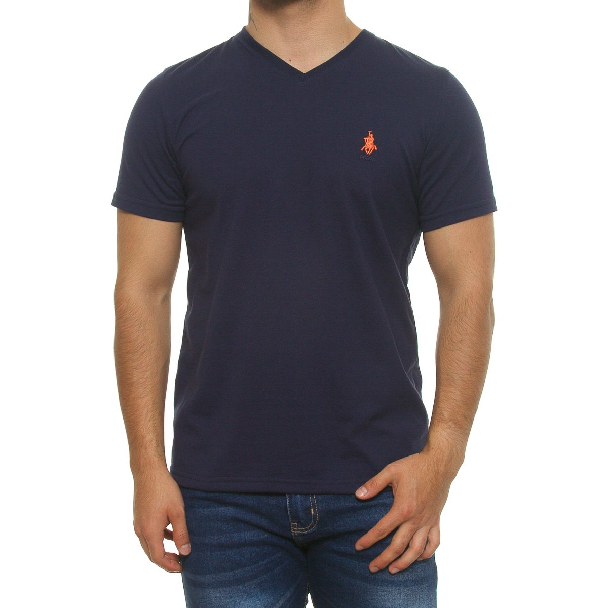 Playera Cuello V Manga Corta para Hombre Polo Club