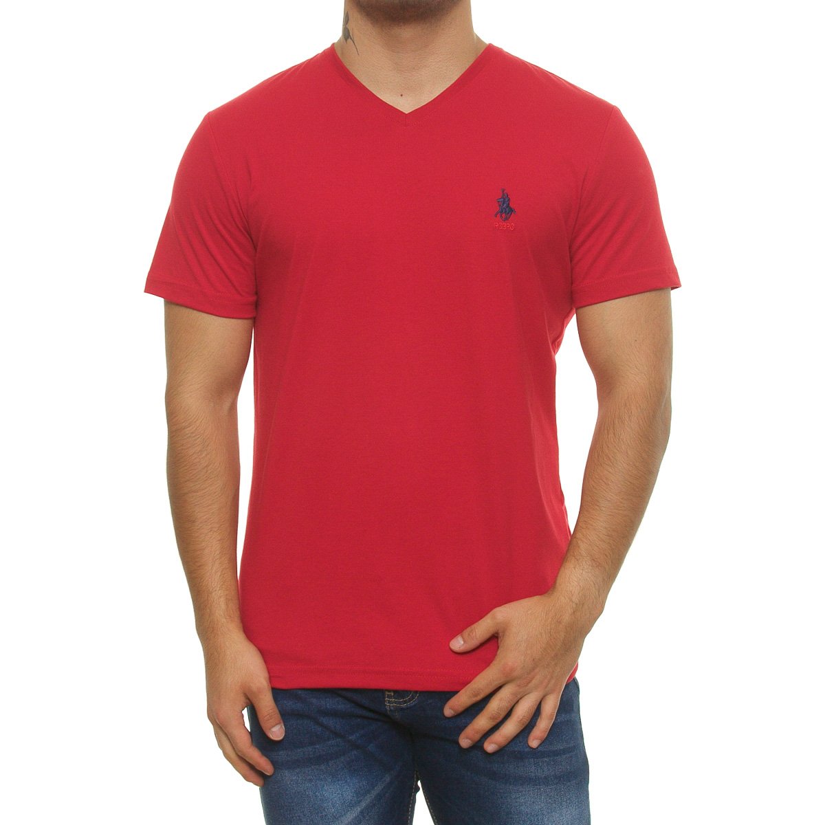 Playera Cuello V Manga Corta para Hombre Polo Club