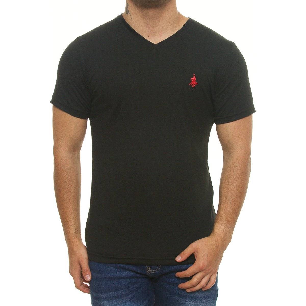 Playera Cuello V Manga Corta para Hombre Polo Club