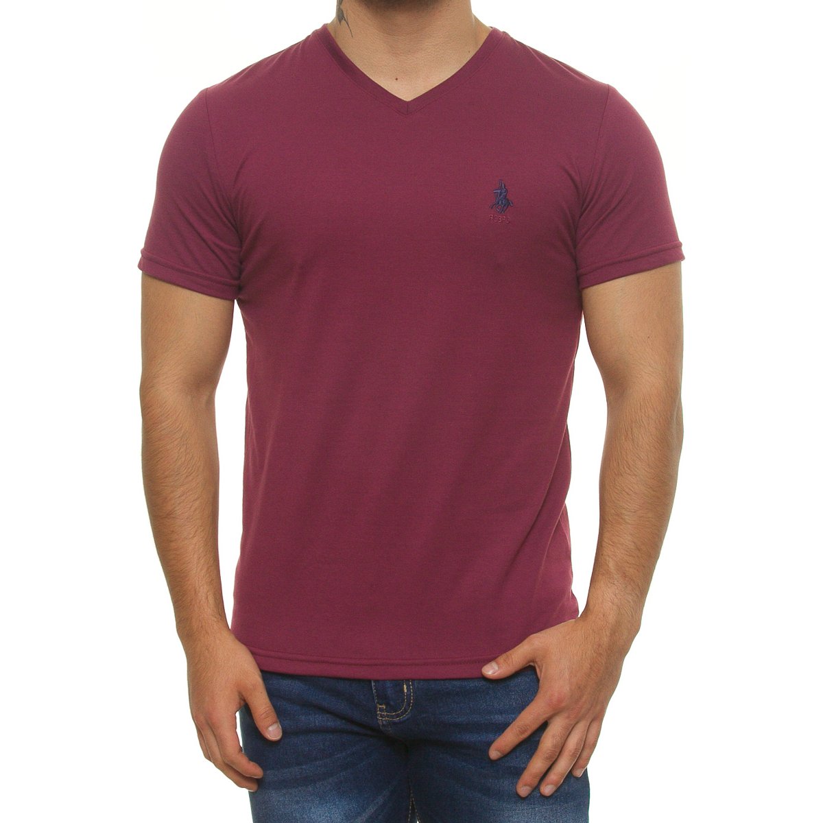 Playera Cuello V Manga Corta para Hombre Polo Club