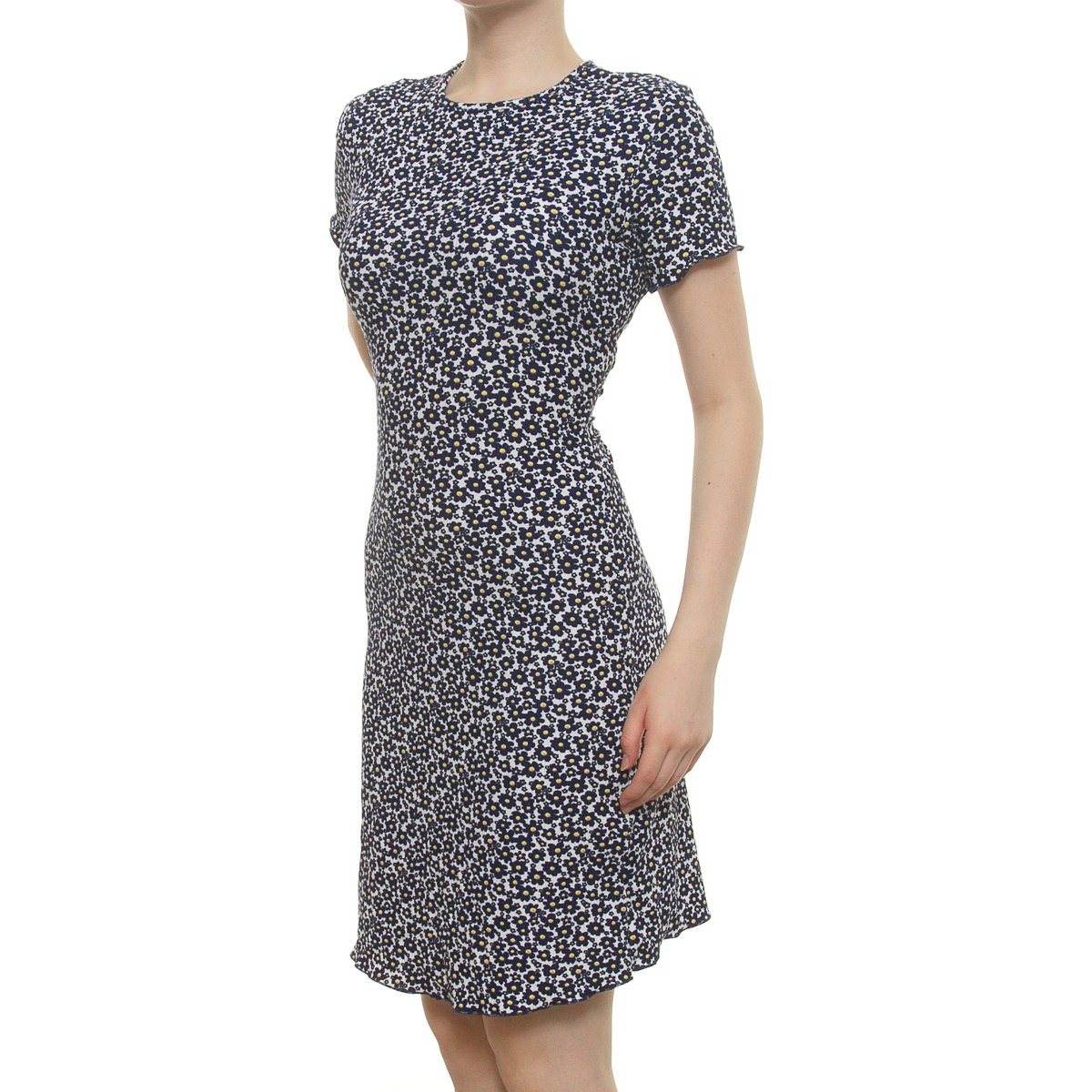 Vestido Cuello Redondo Manga Corta para Dama Doma Ny Collection