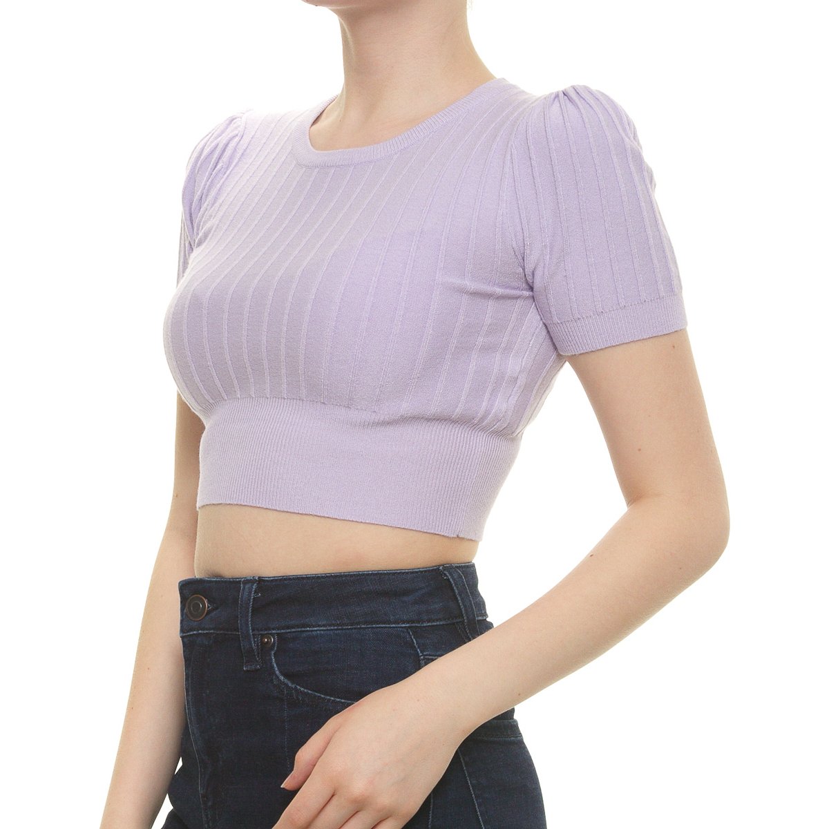 Blusa Acanalada con Pretina Manga Corta para Dama Good & Cool