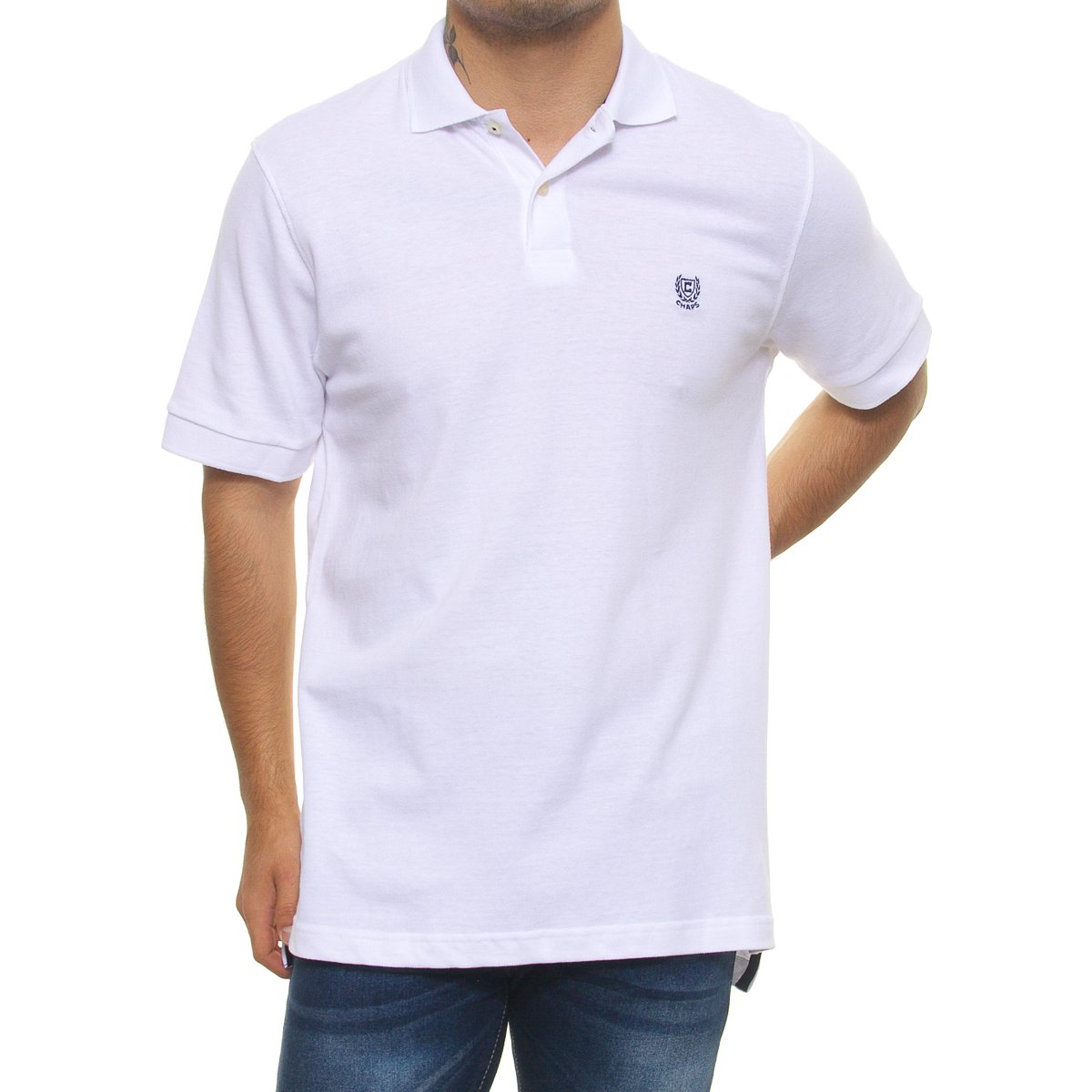 Polo Hombre Manga Corta Piqué Chaps Color Blanco