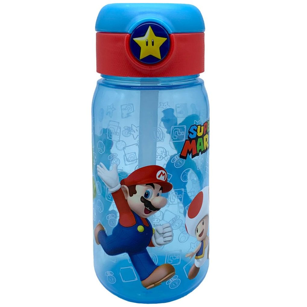 Botella Azul 510 Ml para Agua Mario Bross Nintendo