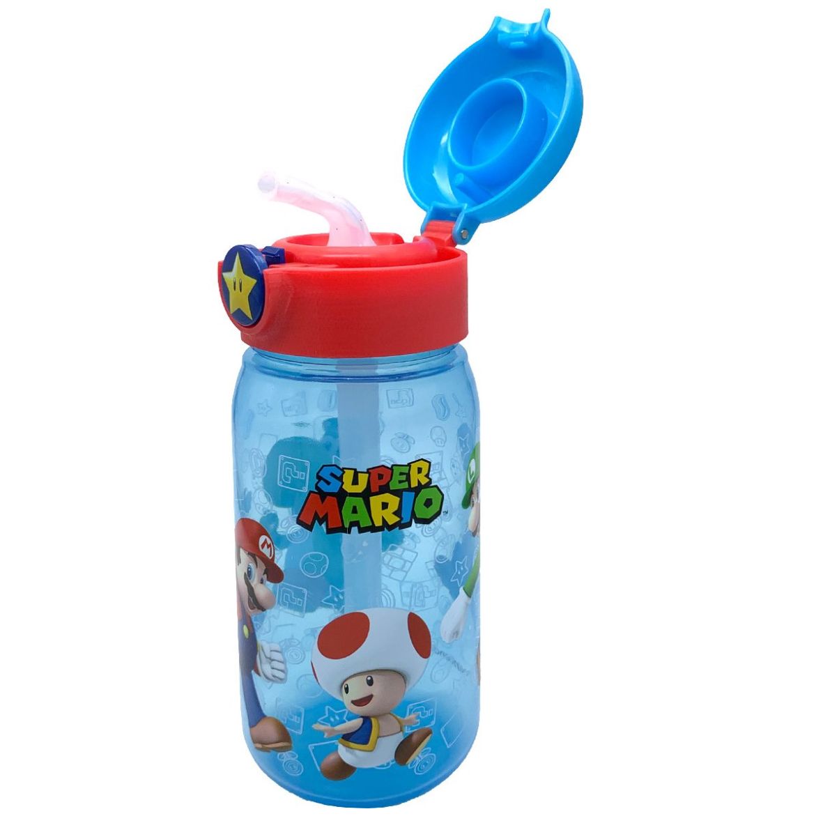 Botella Azul 510 Ml para Agua Mario Bross Nintendo