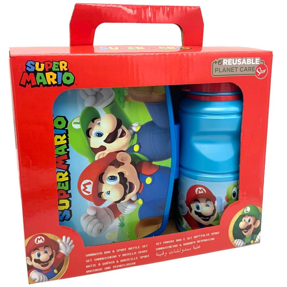 Set 2 Piezas para Lunch Escolar Supermario Bross