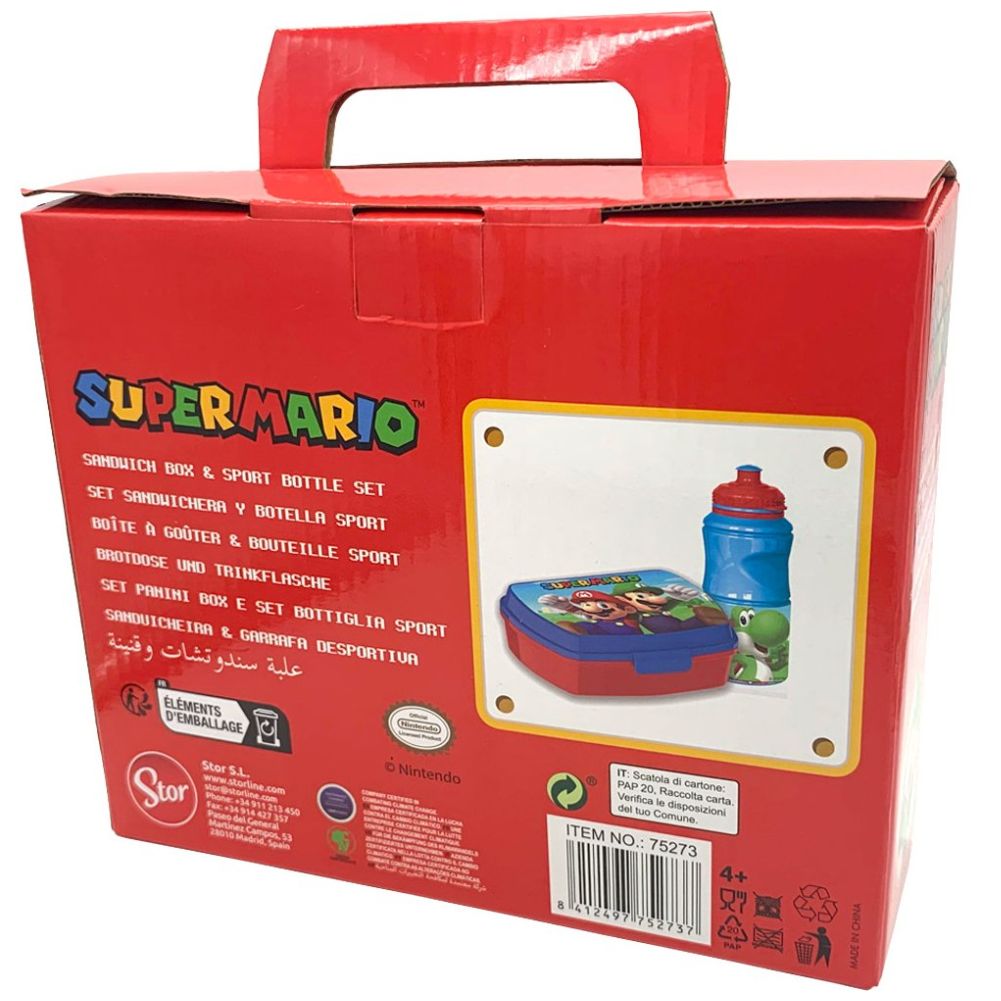 Set 2 Piezas para Lunch Escolar Supermario Bross