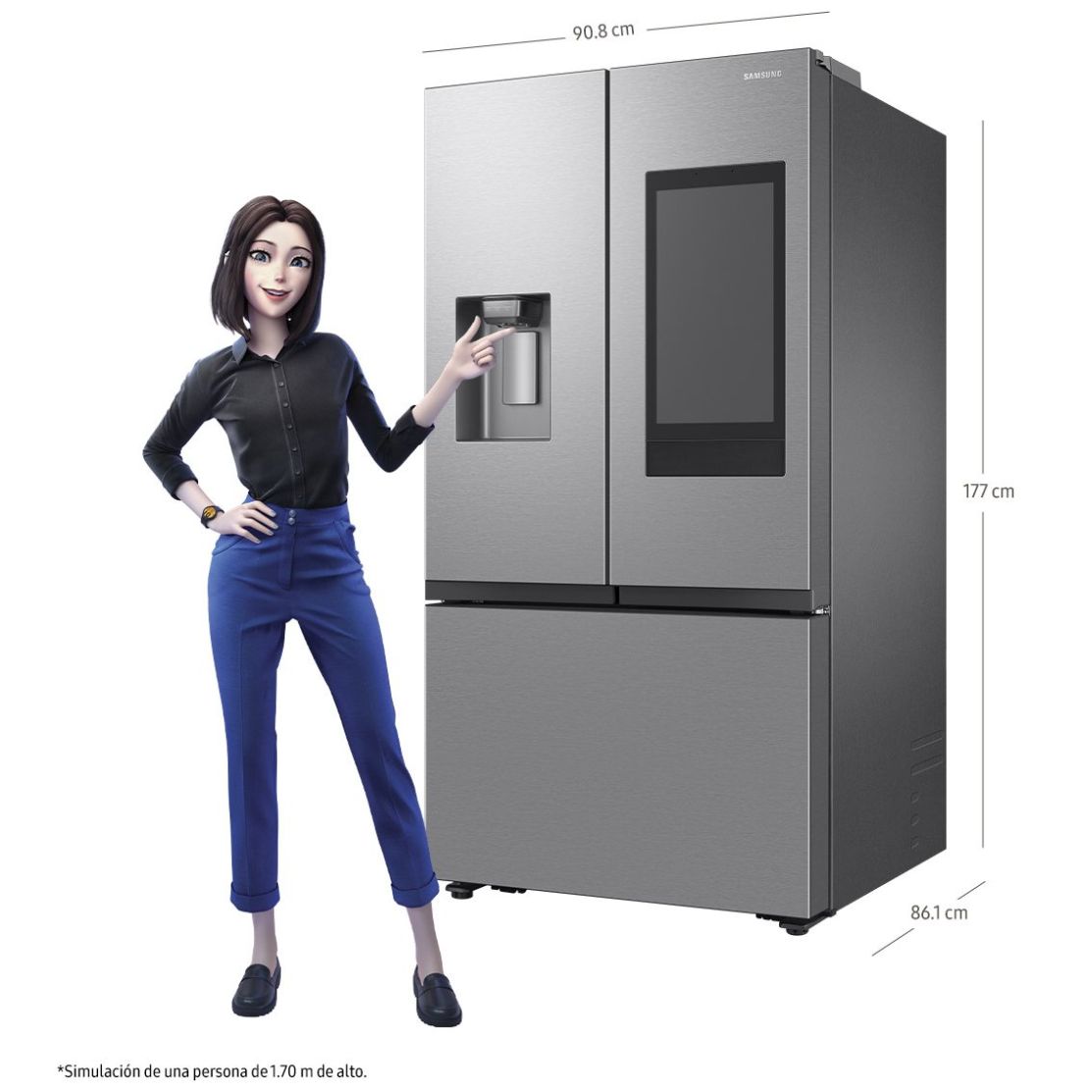 Refrigerador Samsung Family Hub Rf32Cg5911Srem con Despachador 30.5 Ft Acero