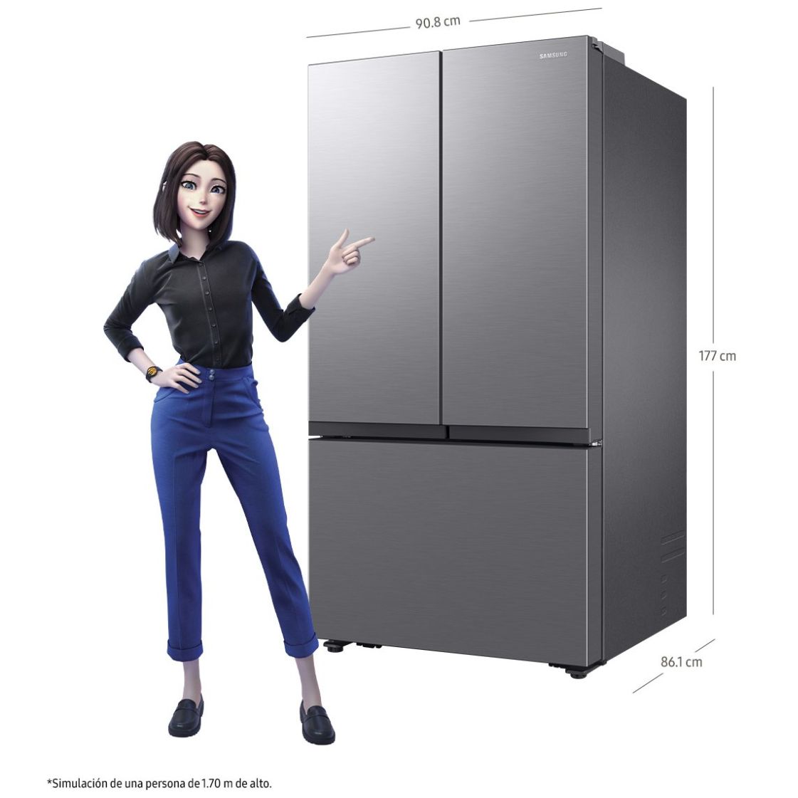 Refrigerador Samsung  Rf32Cg5N10S9Em Fdr 31.5 Ft Silver