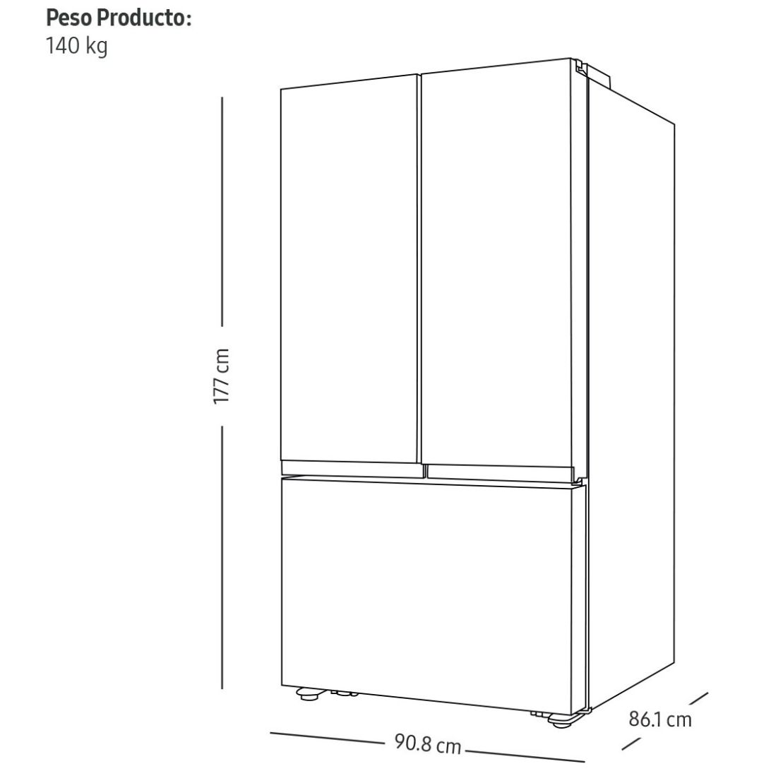 Refrigerador Samsung  Rf32Cg5N10S9Em Fdr 31.5 Ft Silver