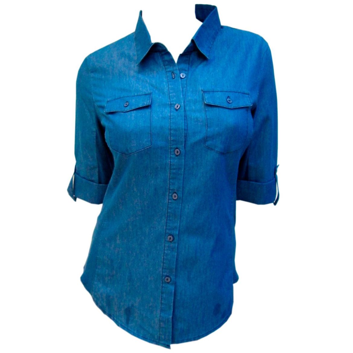 Blusa Bella Vita Manga Larga Cuello V Diseño Lisa