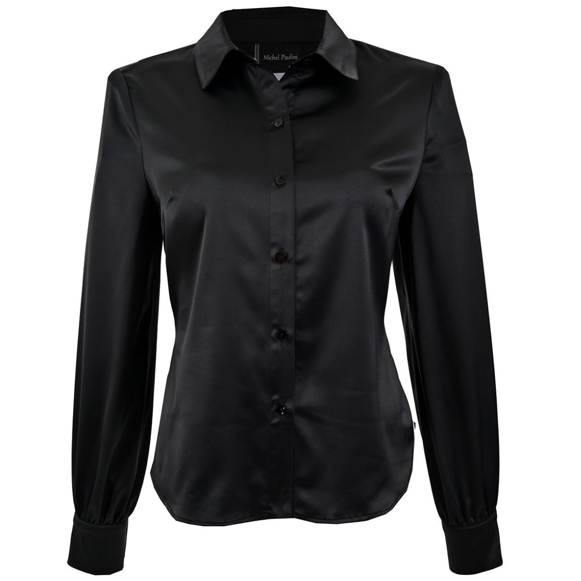 Blusa Michel Paulini Manga Larga Cuello Camisero Diseño Liso