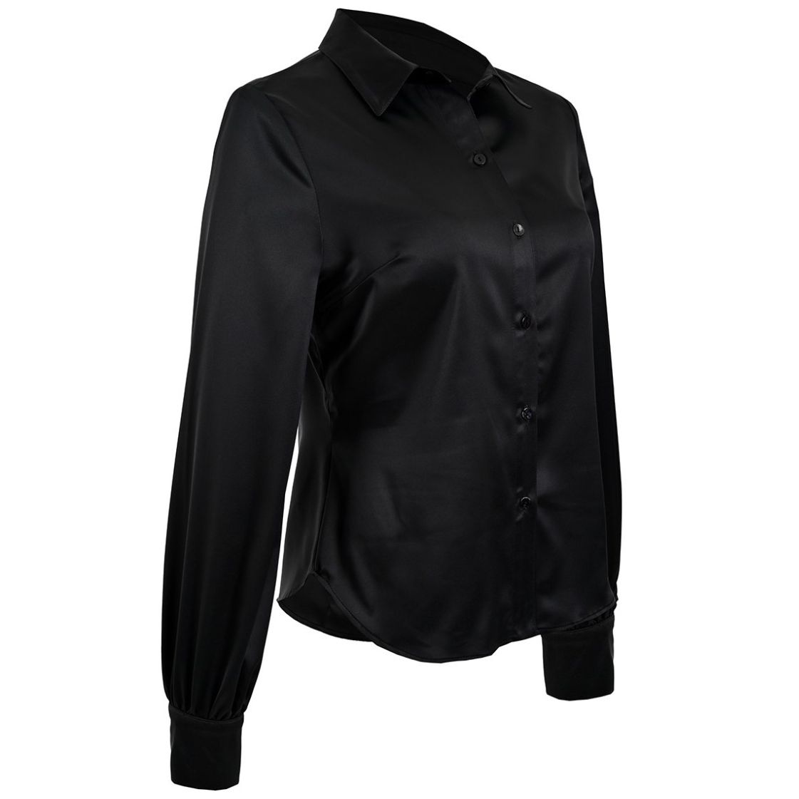 Blusa Michel Paulini Manga Larga Cuello Camisero Diseño Liso