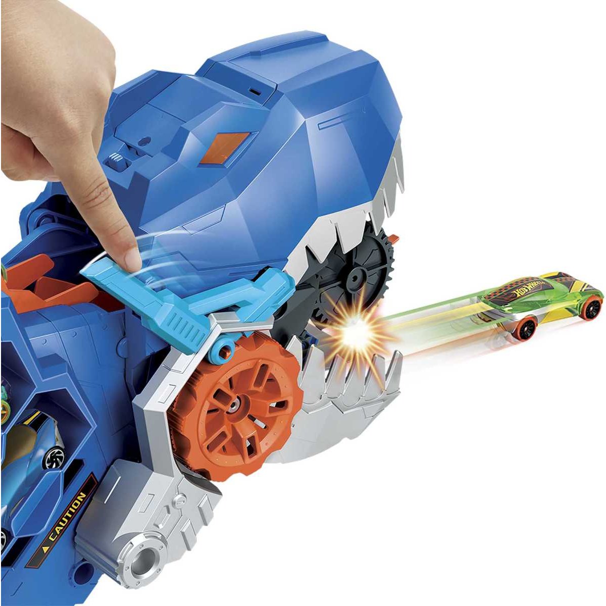 Hot Wheels City Pista de Juguete Súper Remolque de T-Rex Mattel