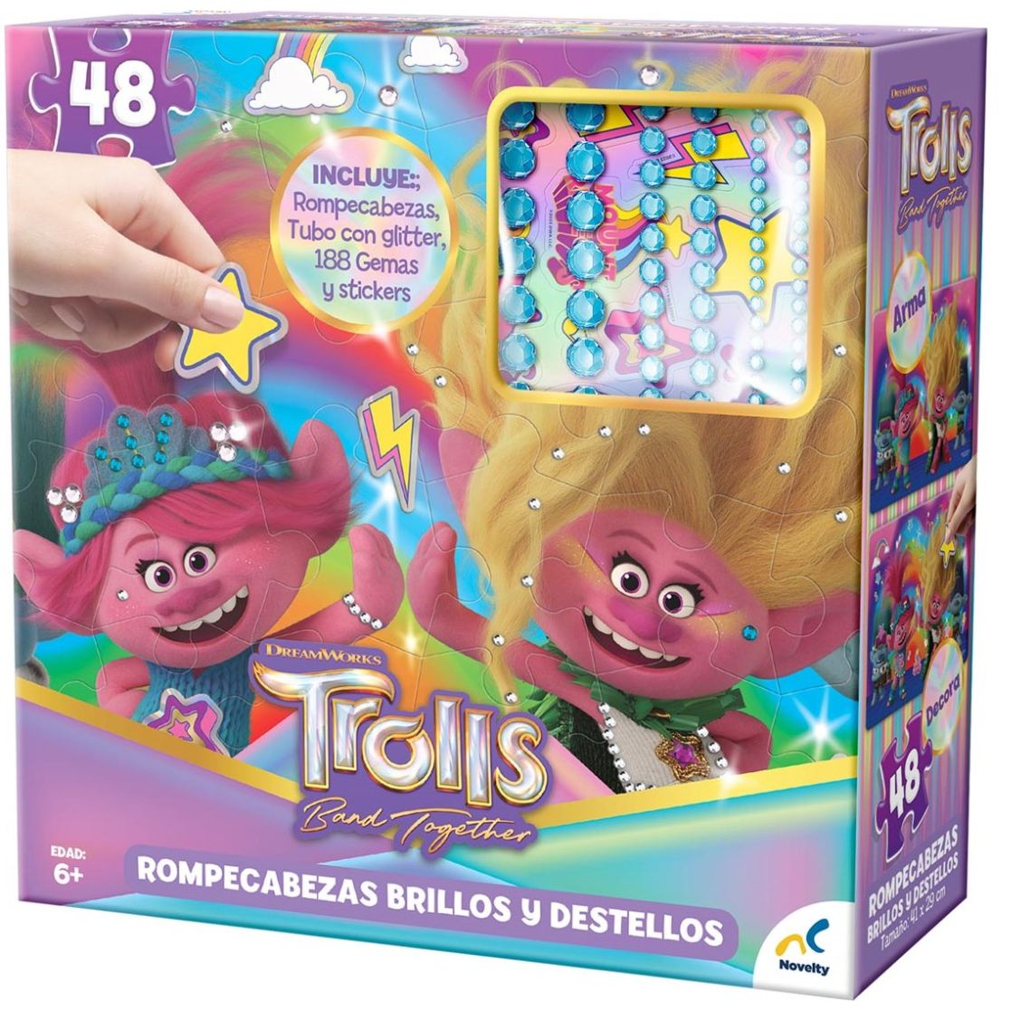 Rompecabezas Brillos Trolls 3 Novelty