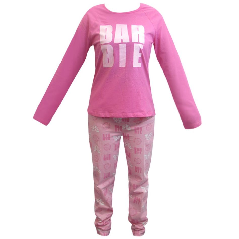 Pijama Algodón Playera Manga Larga Pantalón Barbie