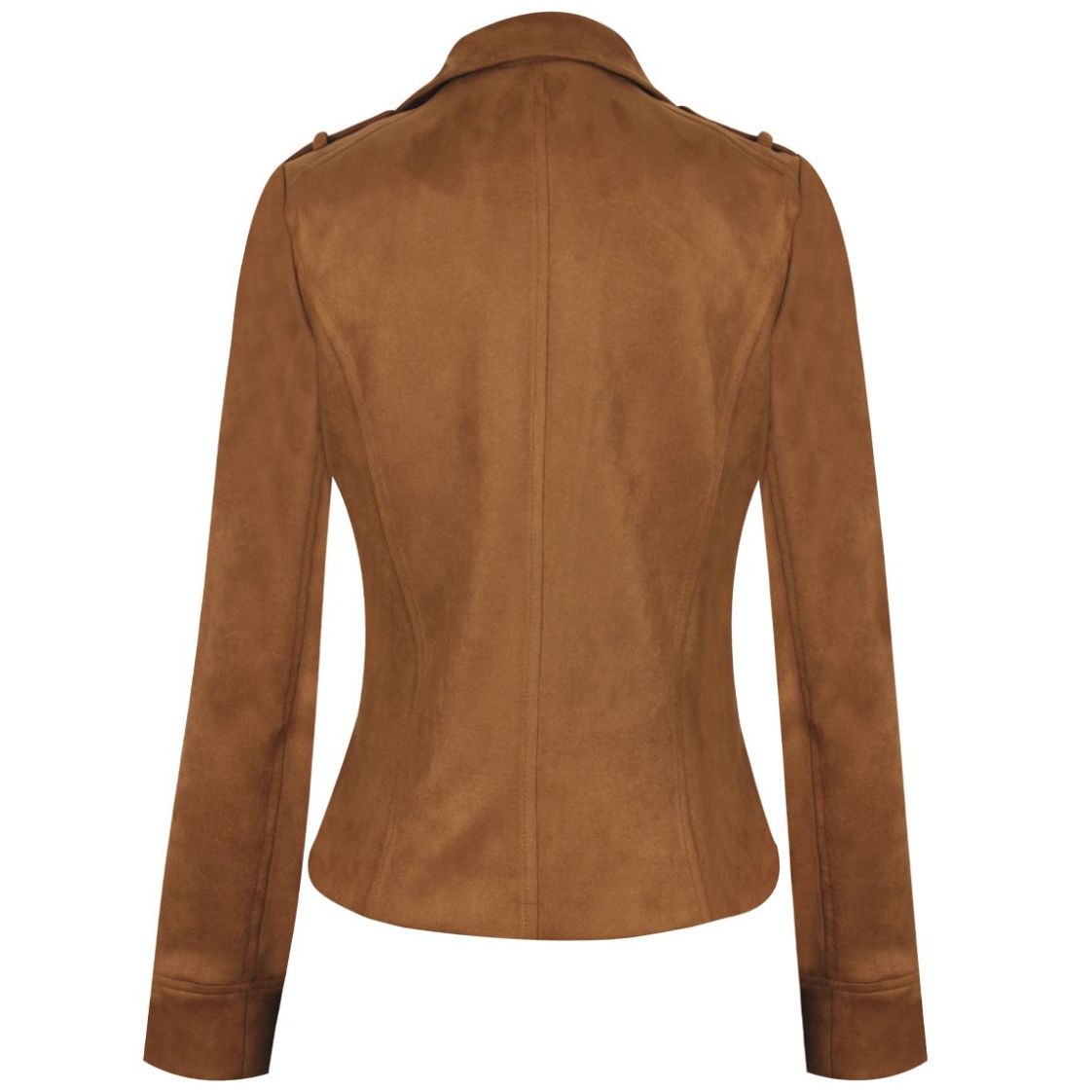 Chamarra Elle Manga Larga  Cuello Solapa Diseño con Zípers