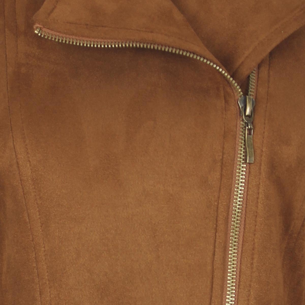 Chamarra Elle Manga Larga  Cuello Solapa Diseño con Zípers