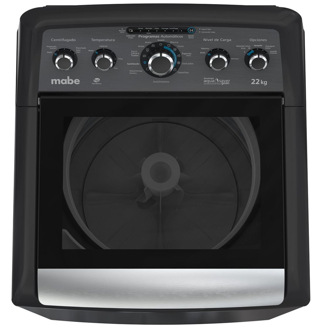 Lavadora Mabe Carga Superior 22Kg Lma72215Wdaba0 Diamond Gray