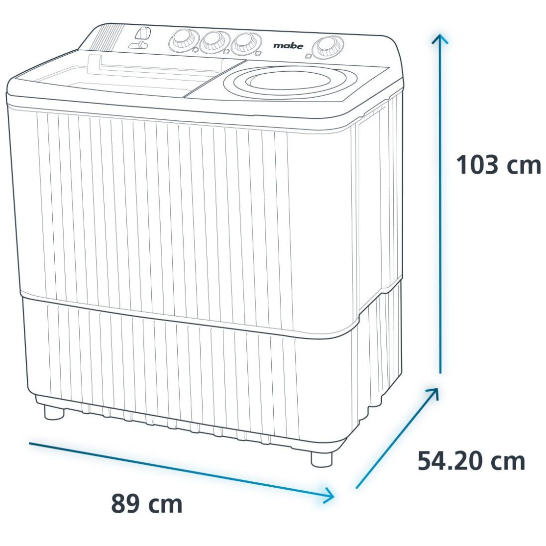 Lavadora Mabe 2 Tinas 18Kg Lmdx8124Hbab0 Blanca