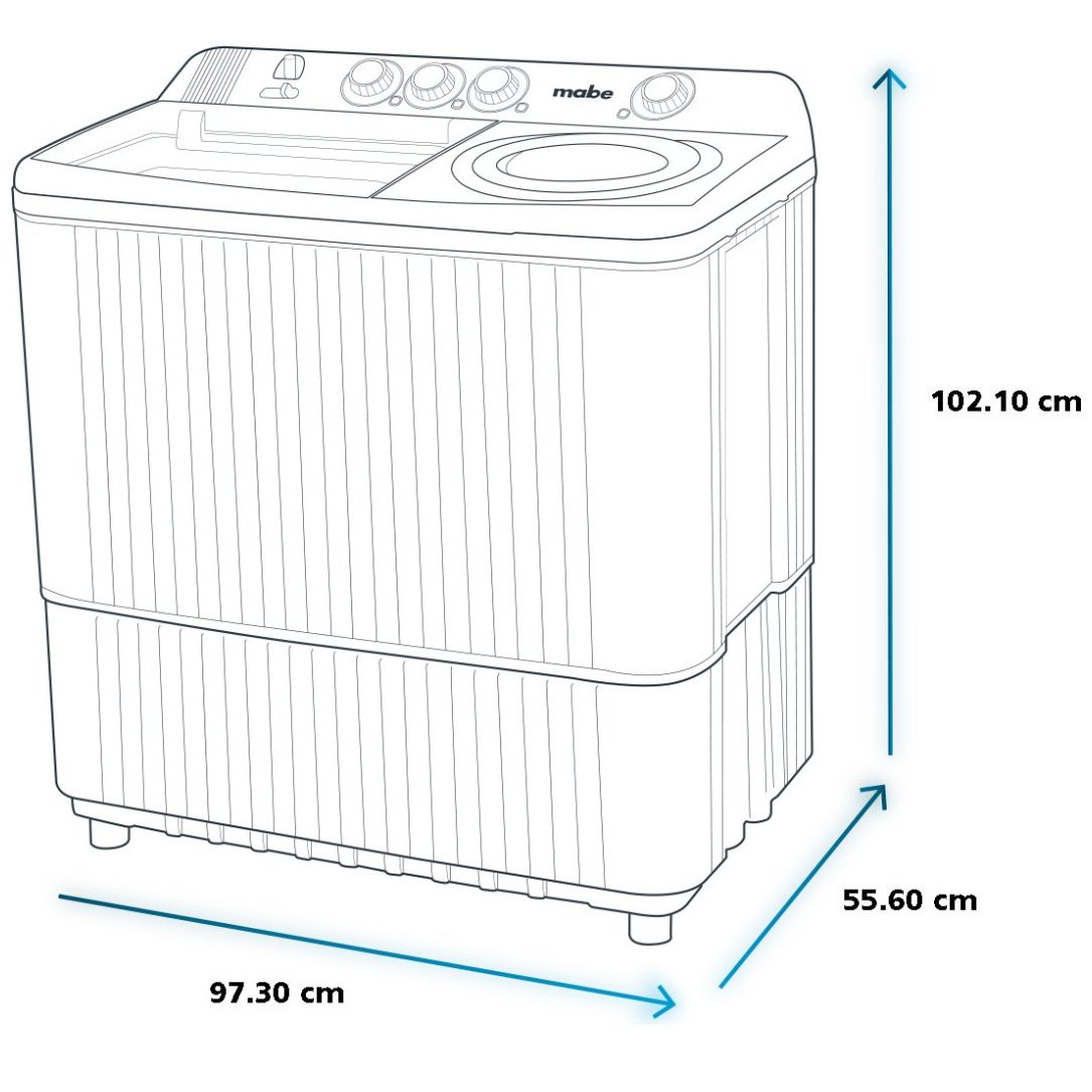 Lavadora Mabe 2 Tinas 22Kg Lmdx2224Hbab0 Blanca