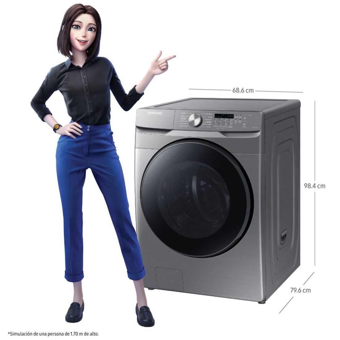Lavasecadora Samsung 18Kg Sin Pedestal Wd18T6000Gp