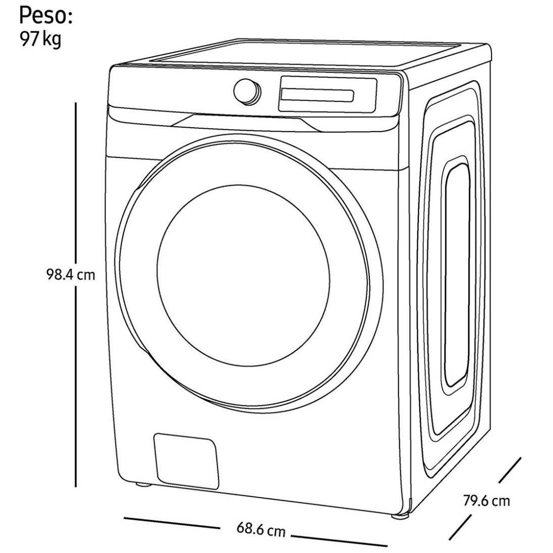 Lavasecadora Samsung 18Kg Sin Pedestal Wd18T6000Gp