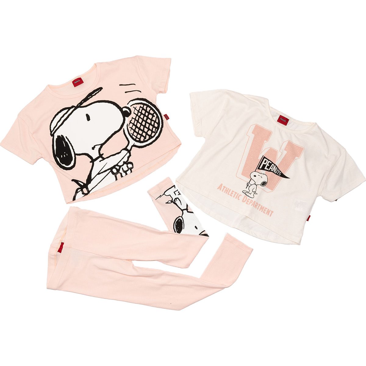 Set Peanuts 3 Piezas 2 Playeras Manga Corta Y Leggins para Niña