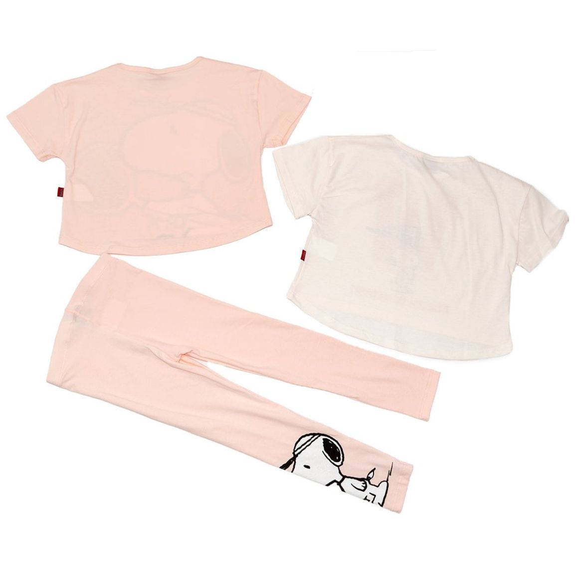 Set Peanuts 3 Piezas 2 Playeras Manga Corta Y Leggins para Niña