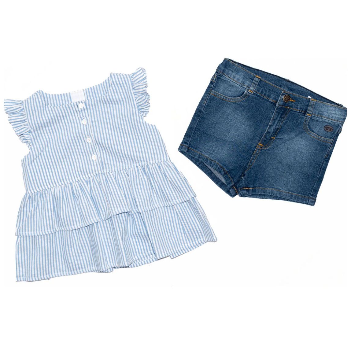 Conjunto Being 2 Nice 2 Piezas Blusa Manga Corta Y Short para Niña