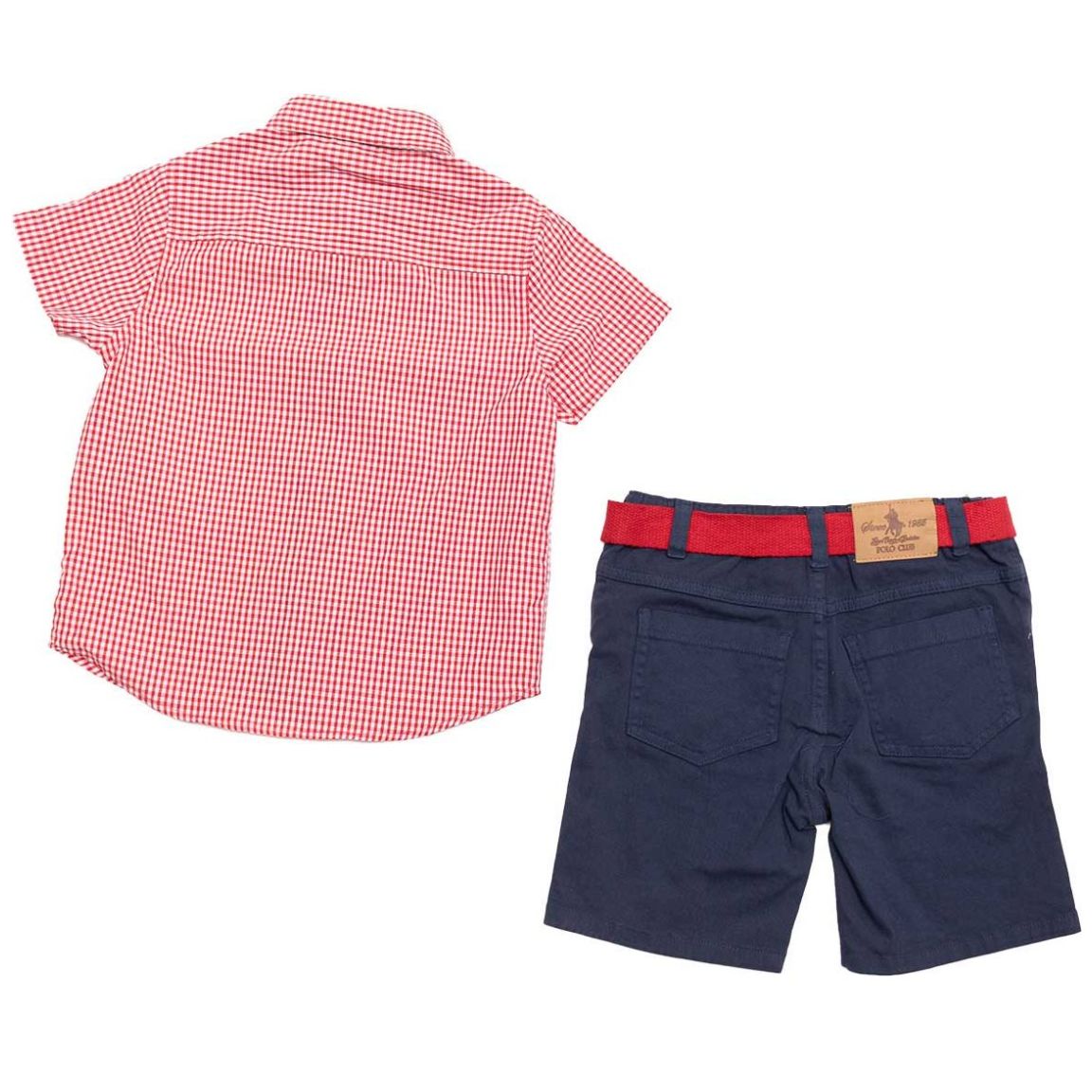 Conjunto Royal Polo Club Camisa Y Short Gabardina con Cinturón para Niño