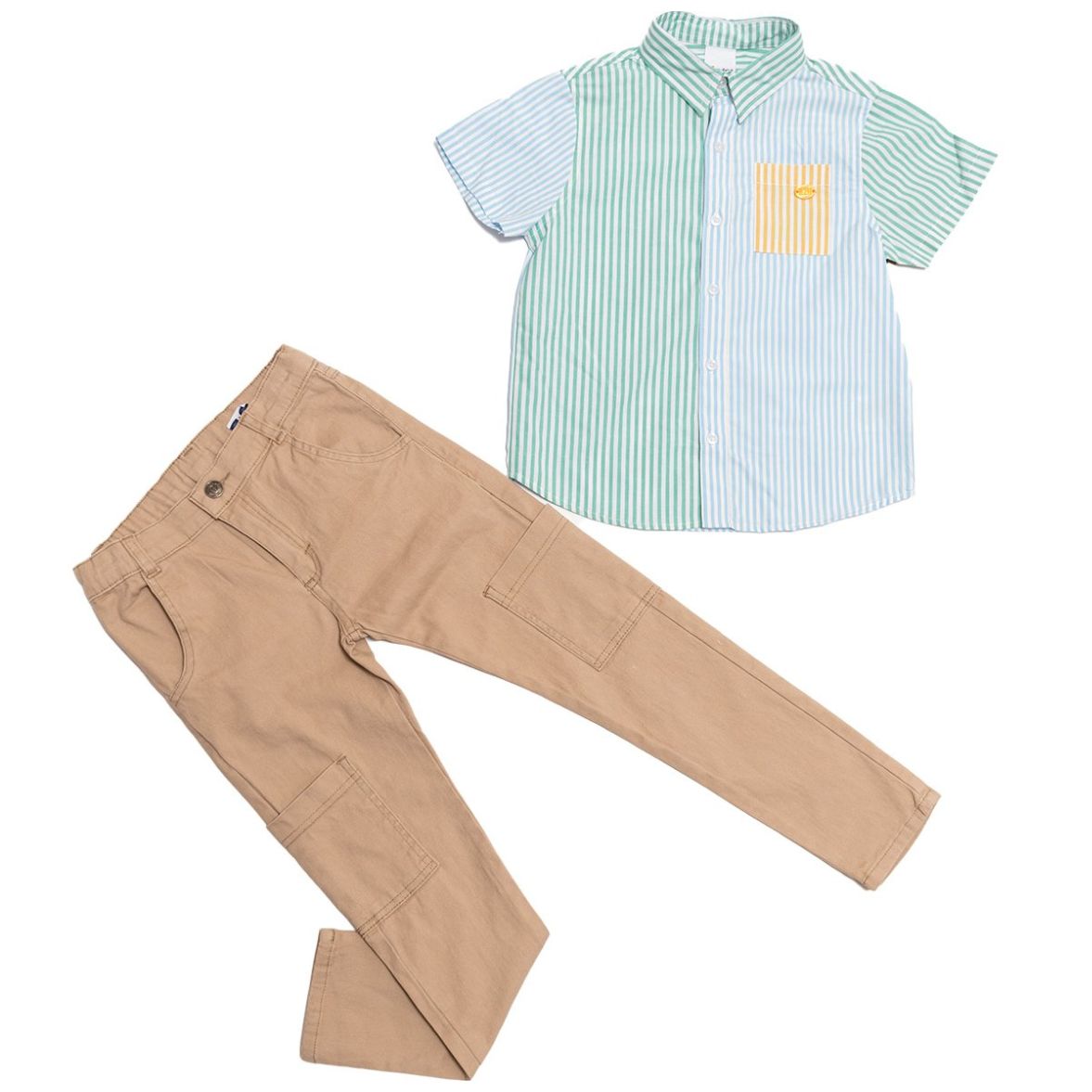 Conjunto Being 2 Nice Camisa Manga Corta con Pop Pantalón Cargo para Niño