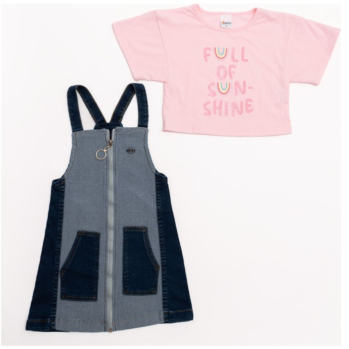 Conjunto Being 2 Nice Playera Manga Corta Y Jumper para Niña